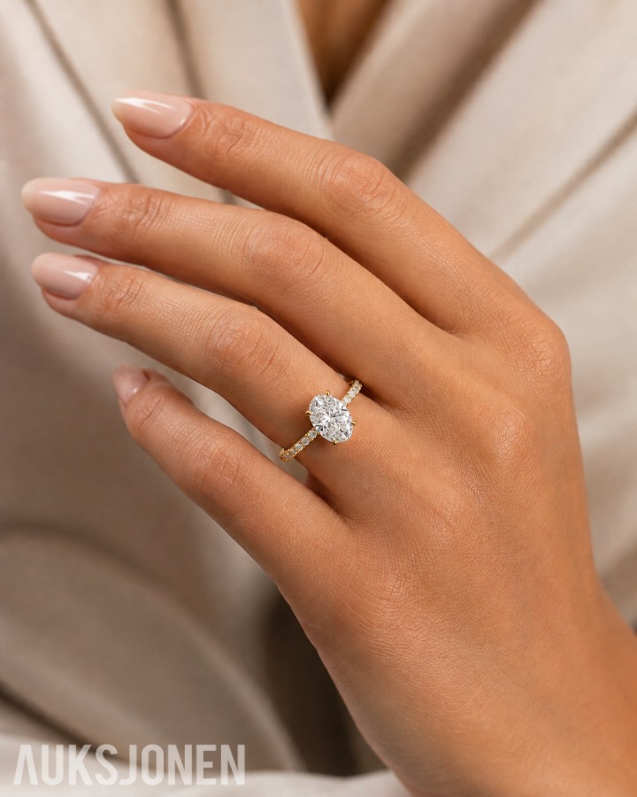 2,00CT DIAMANTRING I 14k GULL MED SERTIFIKAT